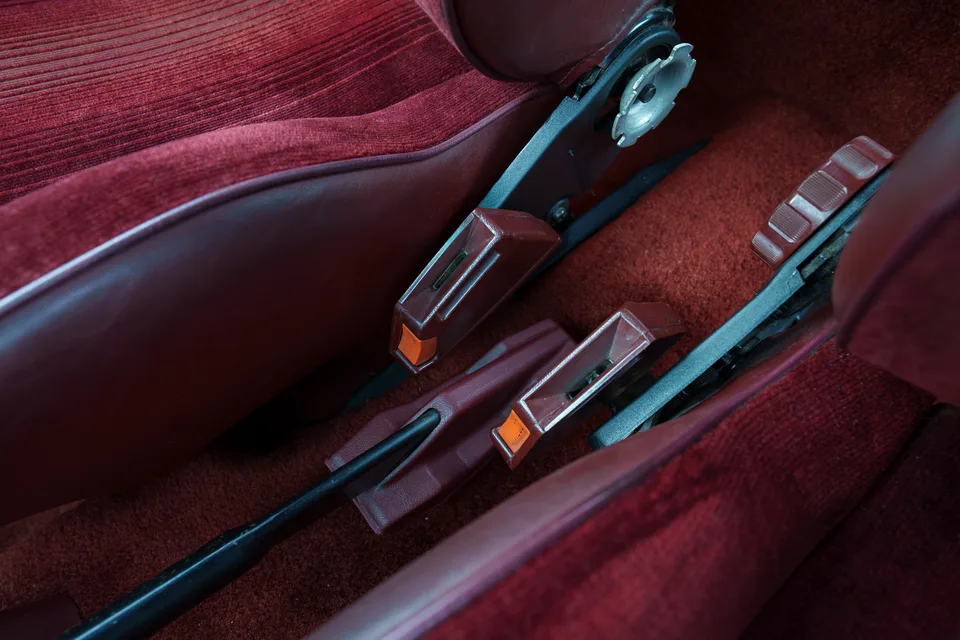 1983 Volkswagen Rabbit GTI — Seat belts and center tunnel
