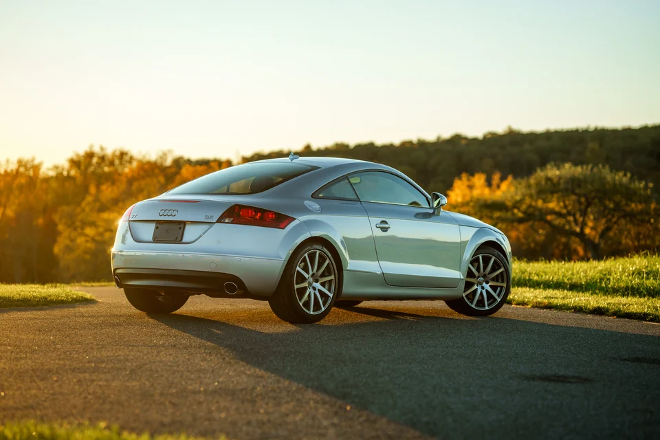 2008 Audi TT 3.2 Quattro — Rear three-quarter view at sunset